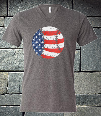 Distressed Red, White and Blue baseball