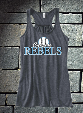 Cypress Rebels with baseball - racerback tank