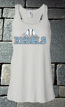 Cypress Rebels with baseball - racerback tank