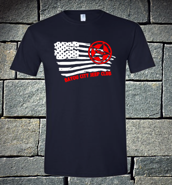 Bayou City Jeep Distress American Flag