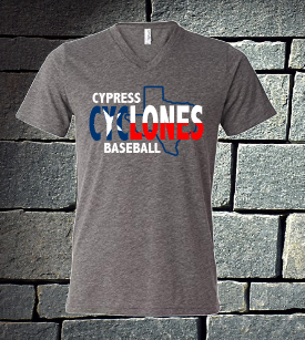 Cypress Cyclones Patriotic T-shirt - ladies