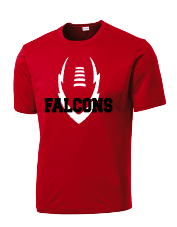 Falcons with football outline