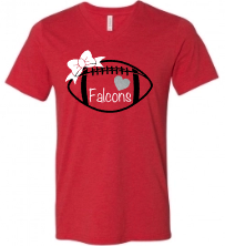 Falcons football with bow - toddlers and youth