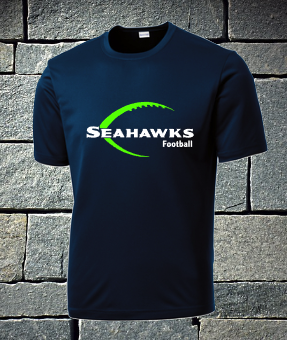 Seahawks with football outline - mens