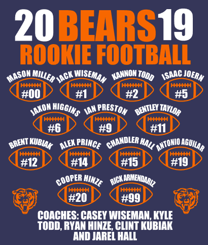 Bears Rookie ROSTER 2019