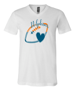 Dolphins two color ladies t-shirts
