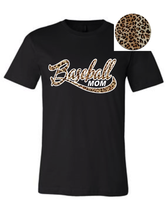 Black Leopard print baseball mom