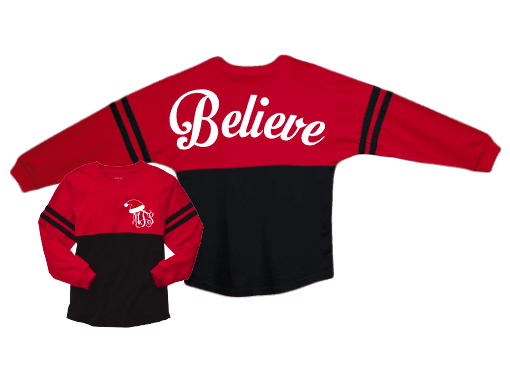 Believe Spirit Jersey Red and Black with monogram front- youth large 2 available