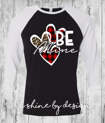 NEW - Be Mine - black and white - adult sizes only