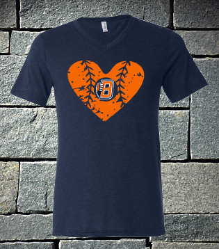 Distressed Baseball Heart B logo