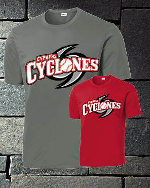 Cypress Cyclones logo - mens and kids