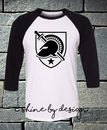Knights baseball black and white raglan Toddler - Adult
