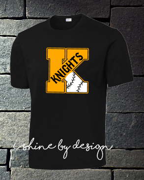 Knights Baseball large K - youth and adult