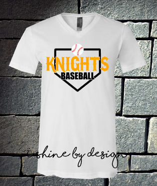 Knights Baseball Home plate - youth and adult ladies