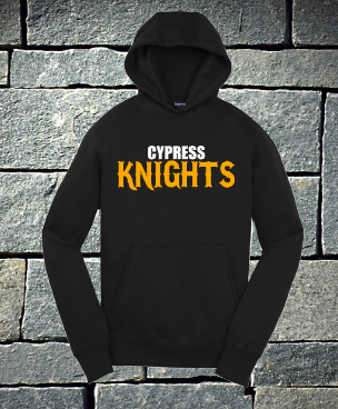 Knights Hoodie block font