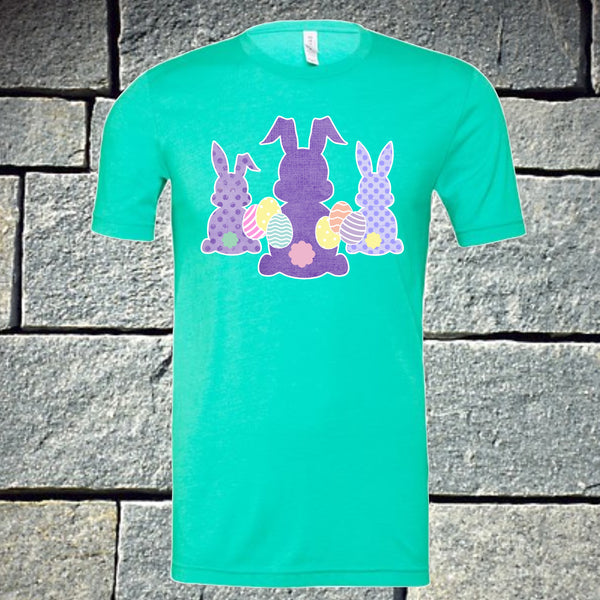 Three purple bunnies